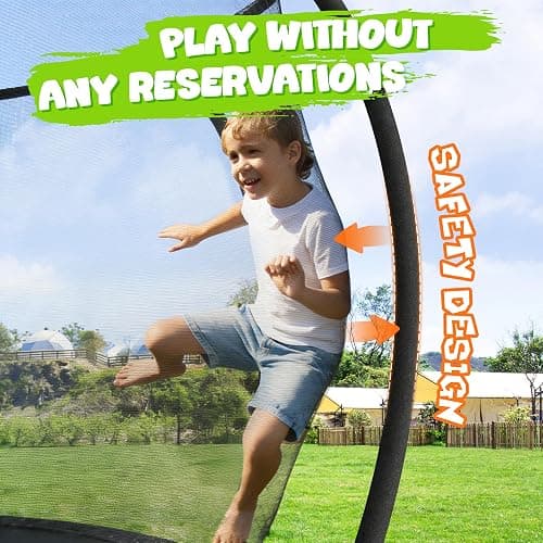 JELENS Trampoline 8FT 10FT 12FT 14FT 15FT 16FT, Recreational Trampolines with Enclosure Net and Ladder, Outdoor Anti-Rust Trampolines for Kids and Adults, ASTM Approved thumbnail 2