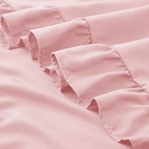 KKJIAF Ruffle Pillow Cases Standard Size Set of 2, Ruffled Pillow Covers with Envelope Closure, Wrinkle Resistant Pillowcases 20" x 26", Ruffled Pillow Shams, Light Pink thumbnail 6