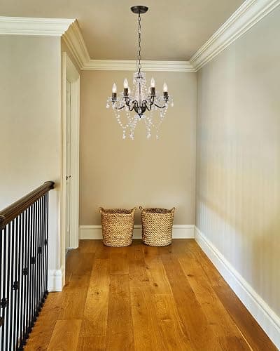 Mr.Color Black and Gold Chandeliers Acrylic Crystal Modern Farmhouse Chandelier Lighting 6 Light Pendant Lighting for Dining Room Living Room Enrtryway thumbnail 4