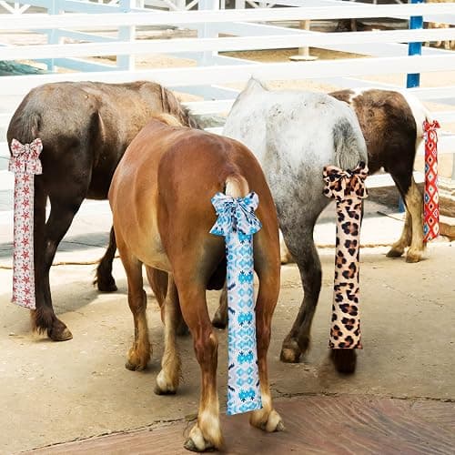 Bulyoou 4 Pcs Horse Tail Bag Stretchy 22" Breathable with 2 Strands to Keep Clean and Protected Grooming Supplies thumbnail 4