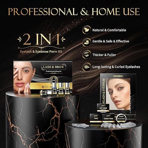Lash Lift Kit, Eyebrow Lamination Kit, Eyelash Perm Kit, 2 in 1 Professional Eyelash Curling Lash Extension & Eyebrow Lift Kit, Eyelash Lift Kit at Home Diy & Salon, Lasts For 6-8 Weeks (Black) thumbnail 6