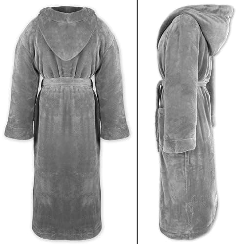 Gräfenstayn® Damen & Herren Kuschelfleece Bademantel mit Kapuze Größe S-XXXL mit Öko-Tex Standard 100 Flanell Fleece thumbnail 2