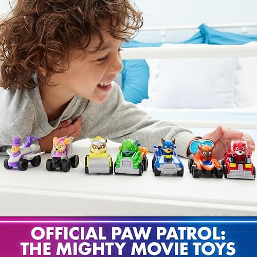 Paw Patrol: The Mighty Movie Toy Vehicle Set- 7 New Cars & Trucks w Exclusive Mayor Humdinger Action Figure-Includes Rubble, Chase, Skye, Zuma, Marshall, Rocky thumbnail 4