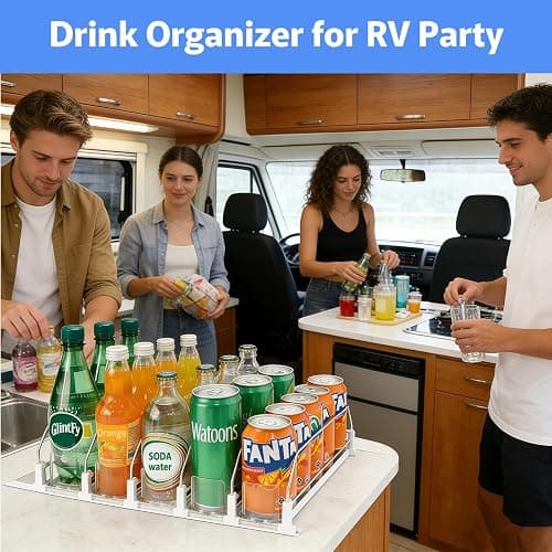 GlintFy Drink Organizer for Fridge,Soda Can Dispenser for Refrigerator,Upgraded 5 Row Fridge Drink Organize,Drink Pusher for Fridge,Automatic Refrigerator Drink Organize for Fridge Holds up to 25 Cans thumbnail 2