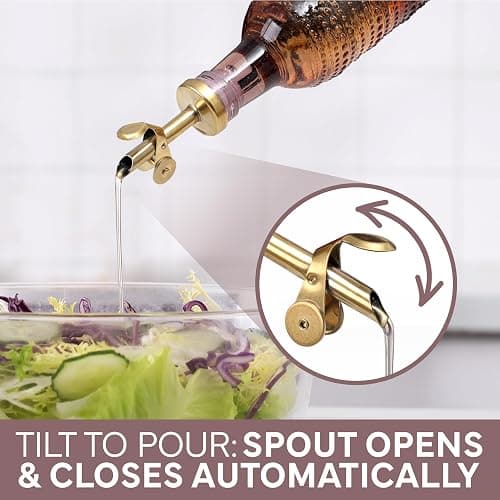 COOK WITH COLOR Glass Olive Oil Bottle Dispenser - 2 Pack- 17oz Oil and Vinegar Cruet - Olive Oil Carafe Decanter for Kitchen, Champagne Bubbles, Pink thumbnail 7