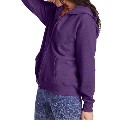 Hanes Women's EcoSmart Fleece Sweatshirt for Women, Soft Midweight - Full-Zip Hoodie, Sweatshirt, or 1/4 Zip thumbnail 4