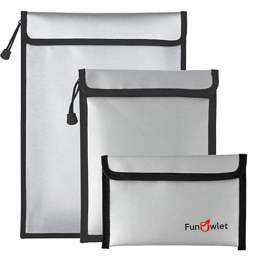 Fireproof Waterproof Money Document Bag, 3Pack Safe Pouch | Fire and Water Resistant ,Zipper Storage Organizer, for Important Papers, Cash, Passports, Jewelry & Electronics, Gray - Image 1