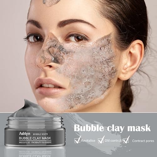 Ashlyn 3 PCS Clay Mask Set, Green Tea Clay Facial Mask, Rose Face Masks Skincare, Dead Sea Bubble Deep Cleanse Mask, Organic Facial Masks for Women, Face Mask Skin Care Set Gifts for Girls Teens thumbnail 3