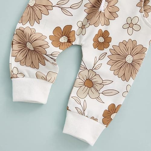 3Pcs Baby Girl Outfits Daisy Sweatshirt + Pants + Headband Infant Fall Winter Clothes thumbnail 4