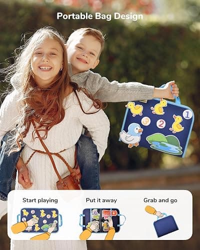 CHEFAN 12 Pack Felt Storyboard Pieces for Toddler, Flannel Board Stories for Preschool Activities, 5 Little Duck and 11 Other Stories thumbnail 6