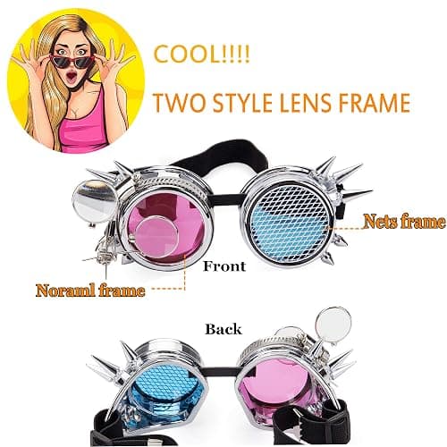 Lelinta Vintage Steampunk Goggles Glasses Halloween Costume Accessories for Men Women Cosplay Party thumbnail 5