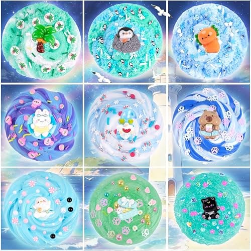 12-Pack Blue Slime Kit for Kids, Clear Butter Cloud Squishy Party Favor Set | Goodie bag stuffers, Easter basket fillers, birthday party favors and sensory slime toys for boys and girls ages 4-10 thumbnail 4