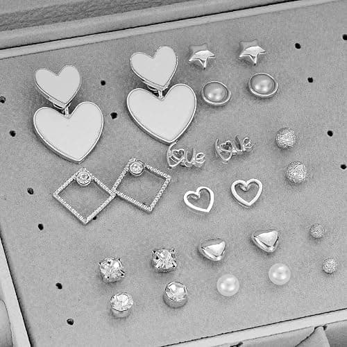 70 Pairs Gold Stud Earrings Set for Women Multipack, Trendy Hypoallergenic Pearl Cubic Zirconia Multiple Piercings Earrings Packs, Chunky Hoops Earrings for Gift Jewelry thumbnail 6
