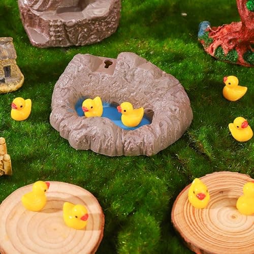 HEQU 100 Pcs Mini Resin Ducks, Tiny Miniature Ducks for Family Crafts Aquarium Garden Landscape Dollhouse Ornament Potted Decorations DIY thumbnail 7