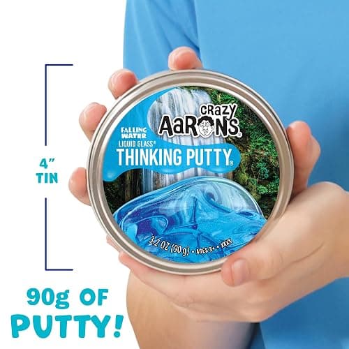 Crazy Aaron's Transparent Thinking Putty - 4" Falling Water Liquid Glass See Through Putty Tin - 90 Grams, Never Dries Out - Made in USA thumbnail 3