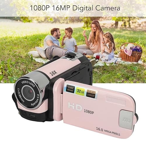 1080P Video Camera, 16MP Camcorder, 16X Digital Zoom, Vlogging Camera with Fill Light, 1/4 Inch Thread Hole, 2.4 Inch Rotatable Screen, USB Recorder (-2214230150514) thumbnail 5