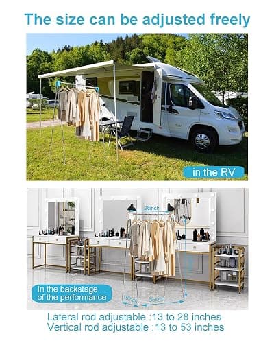 Ligtchser Portable Travel Garment Rack,Folding Clothes Rack for Dance,Travel,Camping, Drying,RV, Indoor,Outdoor. A Collapsible Mini Clothing Rack（Completely upgraded） thumbnail 5