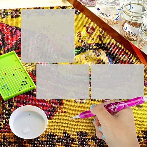 300 Pieces Diamond Painting Release Paper 15 x 15 cm and 15 x 10 cm Double-Sided Non-Stick Cover Replacement 5D Diamond Painting Accessories Tool for Adult Kids thumbnail 7