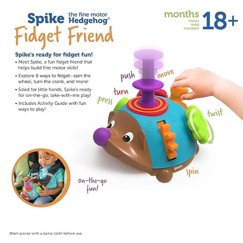 Learning Resources Spike the Fine Motor Hedgehog Fidget Friend - Ages 18+ months Fine Motor and Sensory Play Toy, Educational Toys for Toddlers, Toddler Montessori Toys thumbnail 8