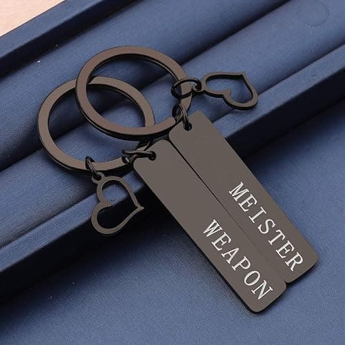 bobauna Geek Set Keychain Soul Eater Inspired Anime Jewelry Gift For Couple Best Friend(WeaMei KS-black thumbnail 3