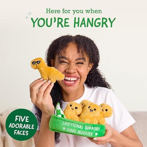 Emotional Support Dino Nuggies by Relatable, Cuddly Stuffed Animals and Dinosaur Toys, Great Gift Ideas for Loved Ones of All Ages, Includes 5 Dinosaur Plushies with Carrying Basket thumbnail 4