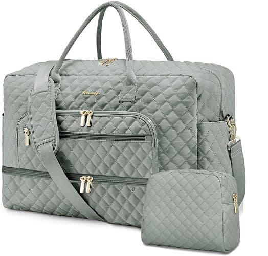 Travel Duffle Bag Weekender for Women - 38L Carry-On Overnight Personal Item Bag with Shoe Compartment & Wet Pocket Weekend Tote Bags with Toiletry Hospital Bags for Labor and Delivery - Image 1