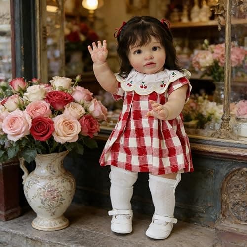 RXDOLL 26 Inch Realistic Reborn Toddler Dolls Girl Rooted Long Hair, Large Size Reborn Baby Dolls Soft Cloth Body, Lifelike Toddler Doll Real Life Baby Doll Toy with Accessories - Image 1