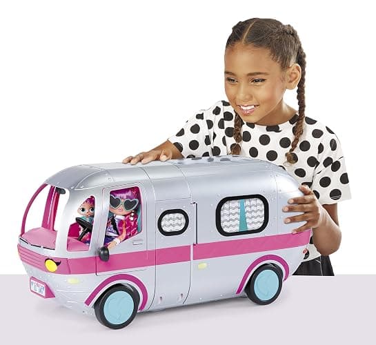 LOL Surprise OMG Glamper Fashion Camper with 55+ Surprises Fully-Furnished with Light Up Pool, Water Slide, Bunk Beds, Cafe, Bathroom, Closet, Vanity, BBQ Grill and DJ Booth - Gift for Ages 6+ thumbnail 8