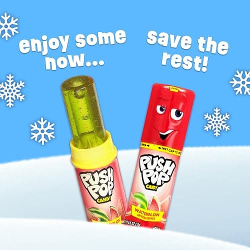 Push Pop Christmas Candy Variety Pack, 24Ct Bulk Individually Wrapped Lollipops for Party Favors, Assorted Flavors, Full Size, Fun Hard Candy For Birthdays, Holiday Parties, Stocking Stuffers, Gifts thumbnail 7