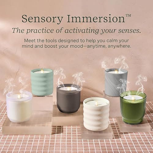 Lifelines Flameless Candle Aromatherapy Essential Oil Diffuser with ClickWick Essential Oil Blend - Cordless & Waterless Diffuser for Home - Scented Electric Candles Blow Out Flame - Frosted Charcoal thumbnail 6