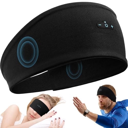 TOPIEI Sleep Headphones Bluetooth Headband for Side Sleeper, 17 Hours Playtime, Wireless Headband Headphones with HD Stereo Speakers for Workout,Running,Yoga, Ideal Gifts for Men, Women, Teens, Black - Image 1