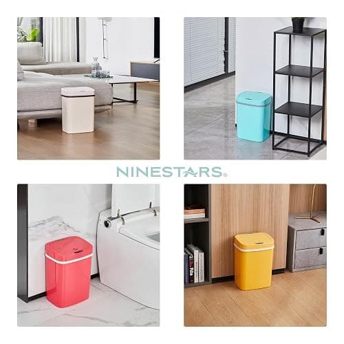 Ninestars 3 Gallon Automatic Trash Can, 12L Touchless Motion Sensor Bathroom or Bedroom Garbage Can with Odor-Sealing Lid, Impact-Resistant ABS Plastic, Pink thumbnail 5