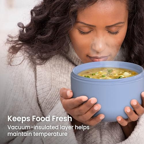 Bentgo Bowl - Insulated Leak-Resistant Bowl with Snack Compartment, Collapsible Utensils and Improved Easy-Grip Design for On-the-Go - Holds Soup, Rice, Cereal & More - BPA-Free, 21.2 oz (Slate) thumbnail 3