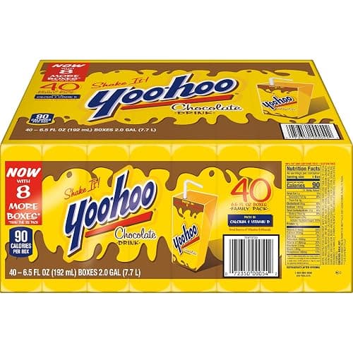 Yoo-hoo Chocolate Flavored Drink, 6.5 fl oz Boxes 40 Pack, Ready to Drink, Caffeine-Free, 99% Fat-Free, High in Calcium & Vitamin D thumbnail 6