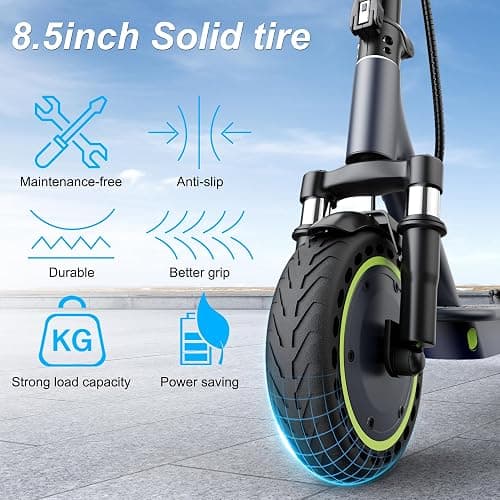 Roinside Electric Scooter- 8.5"/10''/14'' Tires, Up to 19/22MPH, 350W/500W Motor, Max 12/16/21/23/27/62Miles Long-Range Foldable Escooter for Adults Adults Scooter with Double Braking System, App thumbnail 2