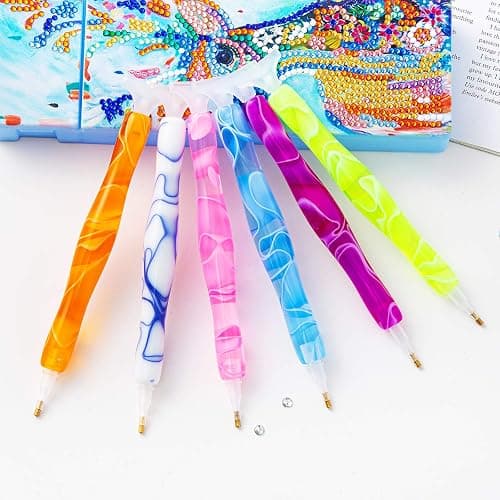 RovyFota Diamond Painting Pen, Handmade Resin Diamond Painting Pens with Glue Clay and Various Tips, More Comfortable and Faster, 5D Diamond Painting Tools for Diamond Paintings Hobby (Pink) thumbnail 6