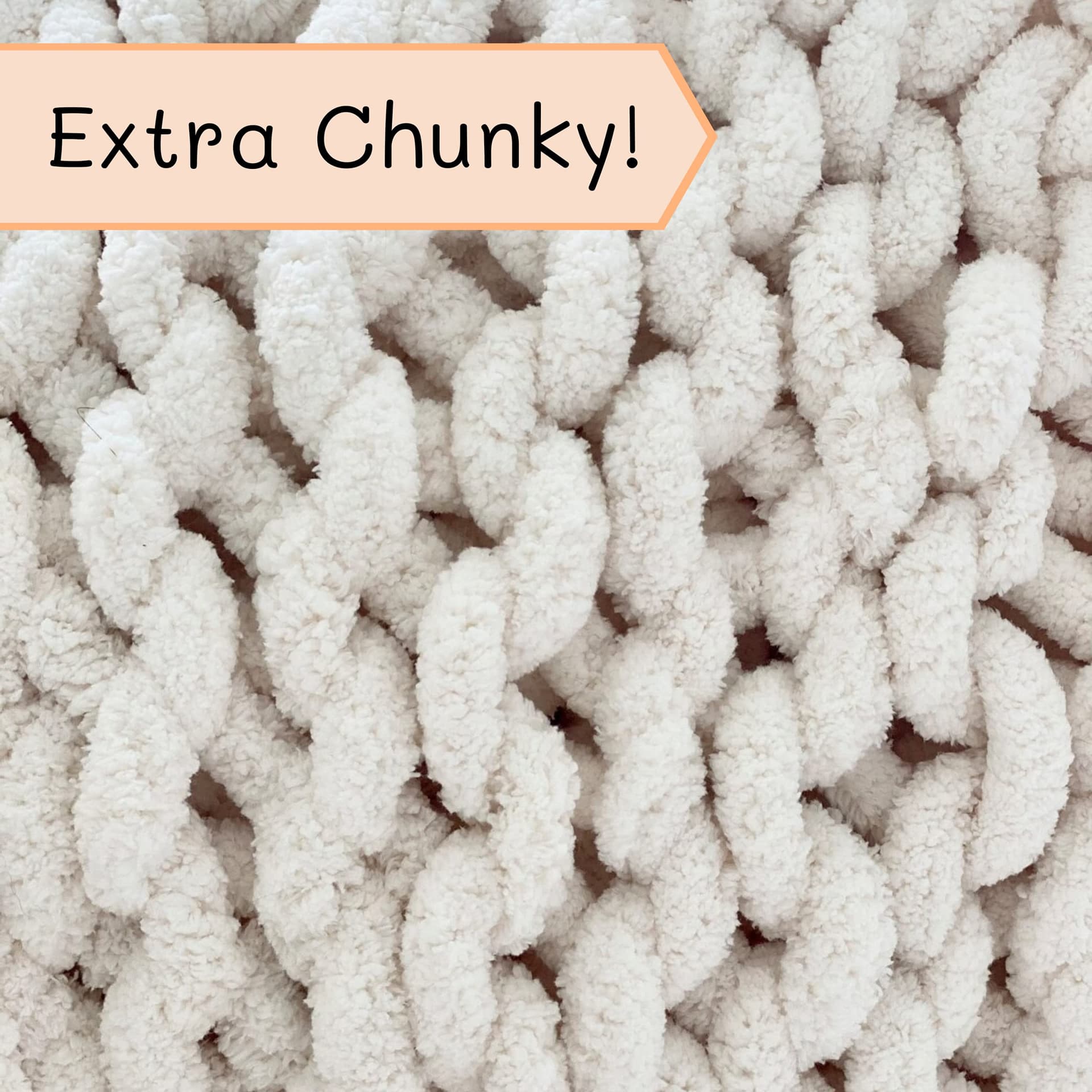 Adyrescia Chunky Knit Blanket Throw | 100% Hand Knit with Jumbo Chenille Yarn (30"x40", Cream White) thumbnail 5