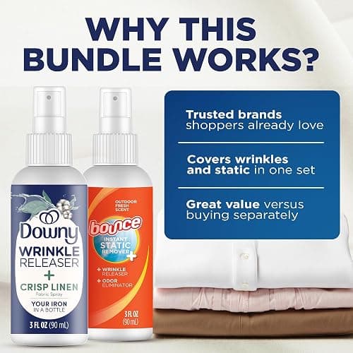 Downy Wrinkle Release Spray Bundle w/Bonus 3oz Bounce Spray Sample - 2 Pack thumbnail 6