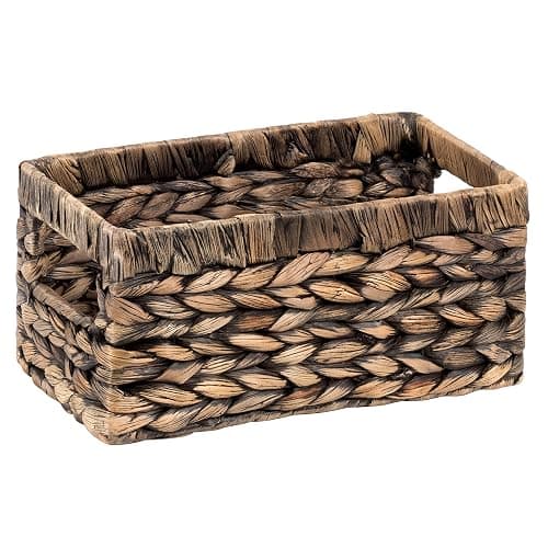 CENBOSS Wicker Baskets (Small, Black Wash, 1 PC) Rattan Storage Baskets for Shelves, Woven Seagrass Holder - Black Wash - Small thumbnail 4