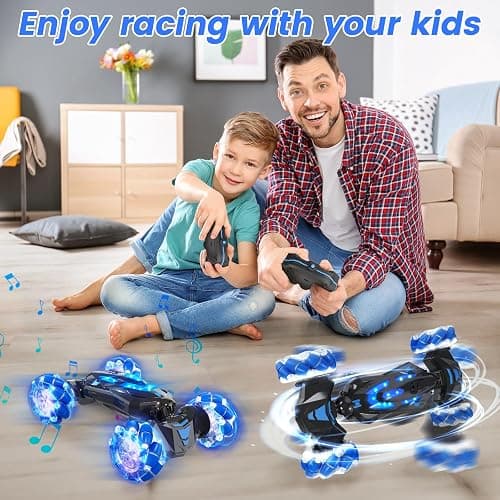 YEMIAI Gesture Sensing RC Stunt Car,4WD Drift Hand Controlled 360° Flips Trick Car with Lights & Music, Toys car is Cool Birthday Gift for Kids Ages 7-12 thumbnail 7