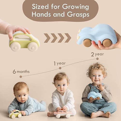 Moonkie Surf & Go Toy Cars Sets(5 Pcs), Silicone Soft Play Vehicles, Baby Car Gifts for 6 Months+ Boy and Girl, BPA-free, Sensory Toys for Toddler & Kids, Play Vehicles for Home & Travel thumbnail 3