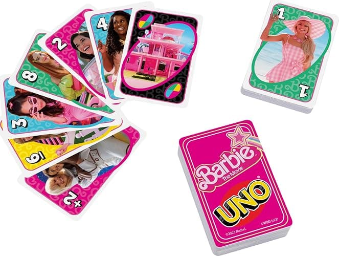 Mattel Games UNO Barbie The Movie Card Game for Kids & Adults Featuring Characters Graphics & Special Rule, 2 to 10 Players - Barbie Movie thumbnail 2