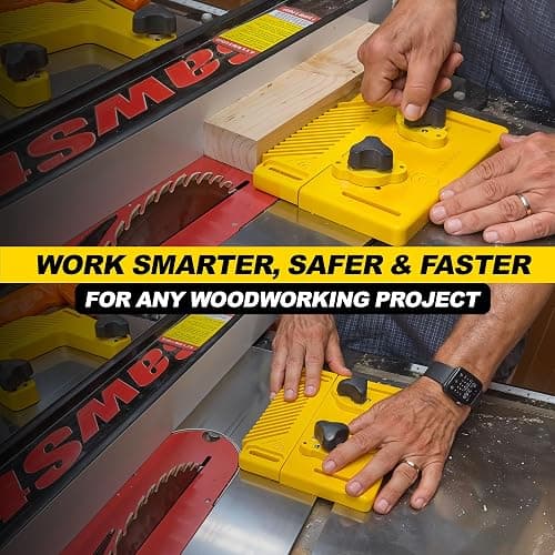 Magswitch Woodworking Tools Starter Kit and Accessories, with Featherboard, Mounting Push Block, and Welding Magnetic Base Clamp Holder for Table Saw Jig, Router Table, Jointer and Band Saw, Yellow thumbnail 6