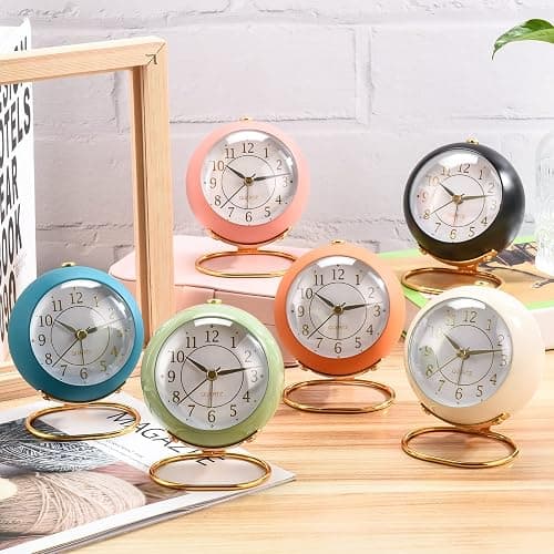 Tetino Analog Alarm Clocks,Retro Backlight Cute Simple Design Small Desk Clock with Night Light,Silent Non-Ticking,Battery Powered,for Kids,Bedroom,Travel,Kitchen,Bedside Desktop.(Green) thumbnail 7