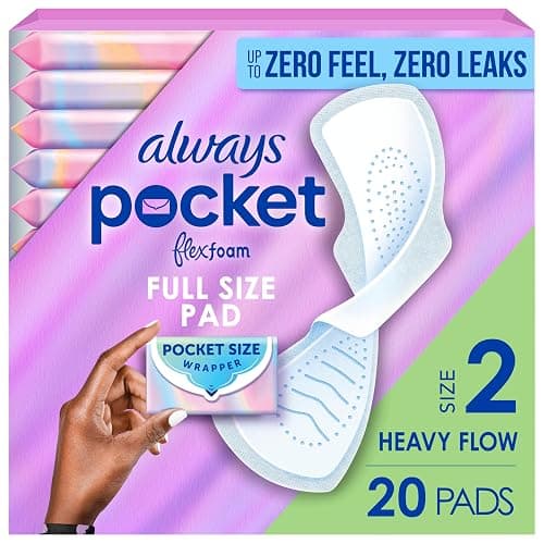 Always Pocket Flexfoam Pads, Size 2, Heavy, with Wings, 20 Count - Image 1