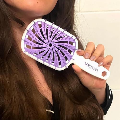 FHI Heat UNbrush Plus — Curly Hair Brush for Gentle & Effective Detangling on Wet or Dry Fragile Hair Types — Detangler Brush w/ 84 UltraFlex Bristles, Ultra-light, Vented, Anti Static Hairbrush thumbnail 4
