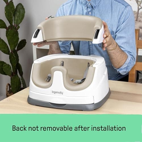 Ingenuity Baby Base 2-in-1 Booster Feeding and Floor Seat with Self-Storing Tray - Cashmere thumbnail 6
