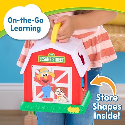 Sesame Street Elmo's Learn & Sort Barn with Music and Sounds, 6-Pieces, Teaches Toddlers Shapes, Sounds, and Problem-Solving Skills, Toy for Girls, Boys, Kids, Ages 2 and Up by Just Play thumbnail 8