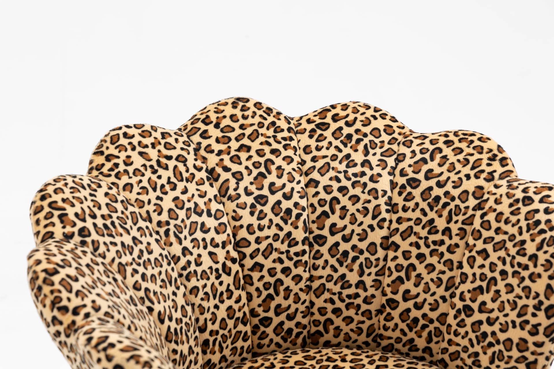 ZOBIDO Comfy Home Office Task Chair with Wheels, Cute Modern Upholstered Velvet Seashell Back Adjustable Swivel Vanity Desk Chair, for Women, for Kids, for Girls, Living Room(Leopard Stripe) thumbnail 8