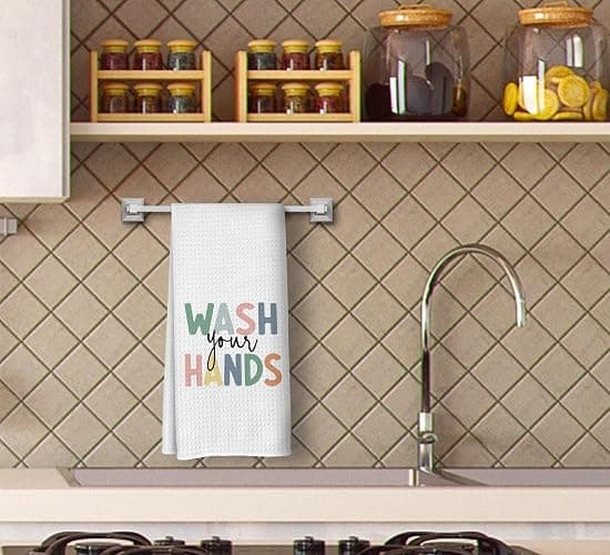 Dwept Kids KidBathroom Decor, Kids Hand Towels, Kids Bathroom Accessories, Little Girls Boys Bathroom Kitchen Decor forKids, Wash Your Hands Boho Nursery Dish Towels Tea Towels for KitchenBathroom thumbnail 4